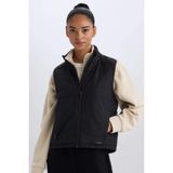 DeFacto Su İtici Fermuarlı Sporcu Yelek, 2XL, D6081AX25SP, Siyah-BK81, Kadın