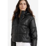DeFacto Su İtici Regular Fit Kapüşonlu Polar Astarlı Suni Deri Mont F2142AX25WN - Black - Dropsuz