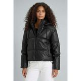 DeFacto Su İtici Regular Fit Kapüşonlu Polar Astarlı Suni Deri Mont F2142AX25WN - Siyah-BK27 - Dropsuz