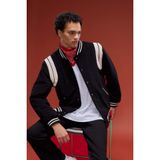 DeFacto Su İtici Regular Fit Kolej Yaka Bomber Çıtçıtlı İç Cepli Mont, L, Bomber Mont, Siyah-BK27, Erkek