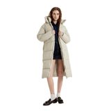 DeFacto Su İtici Regular Kalıp Kapüşonlu Fermuarlı Cepli Uzun Mont Parka, XS, Regular Fit Kapüşonlu Parka, Bej-BG768, Kadın