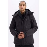 DeFacto Su İtici Rüzgar Geçirmez Kapüşonlu Polar Astarlı Kayak Montu, XL, DeFactoFit Kayak Montu, Siyah-BK81, Erkek