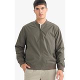 DeFacto Su İtici Slim Fit Bomber Kolej Yaka Fermuarlı Çift Cepli Mevsimlik Mont D7319AX26SP - Haki-KH522