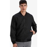 DeFacto Su İtici Slim Fit Bomber Kolej Yaka Fermuarlı Çift Cepli Mevsimlik Mont D7319AX26SP - Siyah-BK27