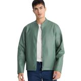 DeFacto Su İtici Slim Fit Suni Deri Mont, M, Slim Fit Suni Deri Mont, Haki-KH458, Erkek