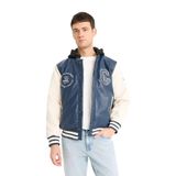DeFacto Suni Deri Bomber Ceket, XL, E9972AX25AU, Lacivert-NV64, Erkek