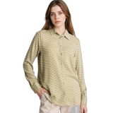 DeFacto T0609AZ26SP KH176 Haki Loose Fit Gömlek Yaka Baskılı Uzun Kollu Kadın Tunik