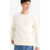 DeFacto T3777AZ25AU ER140 Ekru Regular Fit Bisiklet Yaka Basic Erkek Sweatshirt