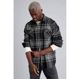 DeFacto T7415AZ20WN Gri Kareli Regular Fit Uzun Kollu Oduncu Erkek Gömlek