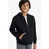 Defacto T7468a6bk81 Siyah Erkek Çocuk Kapüşonlu Okul Fermuarlı Sweatshirt