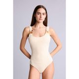 DeFacto T8005AZ26SM Ekru-ER103 Regular Fit Kırışık Dokulu Kadın Mayo