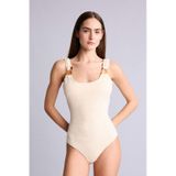 DeFacto T8005AZ26SM Ekru-ER103 Regular Fit Kırışık Dokulu Kadın Mayo