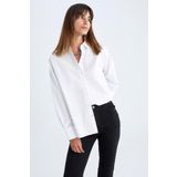 DeFacto T8735AZ22AU Oversize Fit Uzun Kollu Poplin %100 Pamuk Gömlek