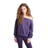 DeFacto Tek Omuzlu Kalın Sweatshirt, L, H2209AX26SM, Mor-PR289, kadın