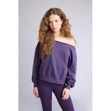 DeFacto Tek Omuzlu Kalın Sweatshirt, XS, H2209AX26SM, Mor-PR289, kadın