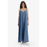 DeFacto Tencel İnce Askılı Maxi Elbise, 32, D8258AX25SM, Mavi-NM28, Kadın