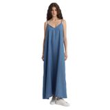 DeFacto Tencel İnce Askılı Maxi Elbise, 36, D8258AX25SM, Mavi-NM28, Kadın