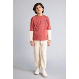 DeFacto Tişört Pantolon 2'li Takım Erkek Çocuk G9210A826SP - 11 - 12 Yaş - Bordo-BR268