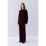 DeFacto Triko Pantolon Beli Lastikli Cepli Basıc Paça Bordo, XL, D7511AX24WN, Bordo-BR171, Kadın