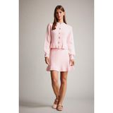 DeFacto Triko Pileli Mini Etek G3356AX25AU - Pembe-PN113 - XL