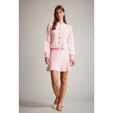 DeFacto Triko Pileli Mini Etek, M, G3356AX25AU, Pembe-PN113, Kadın