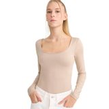 DeFacto U Yaka Uzun Kollu Çıtçıtlı Body, L, F8042AX25AU, Bej-BG208, Kadın