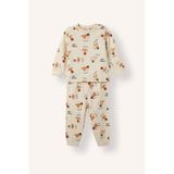 DeFacto uk Uzun Kollu Bisiklet Yaka Üst Jogger Alt Hayvan Baskılı 2'li Pijama Takımı Erkek Bebek H6537A526AU