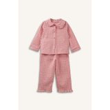 Defacto Uzun Kollu Dokuma 2li Dokuma Pijama Kız Bebek H2651a526spbr96 Pembe-br96