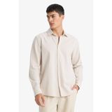DeFacto Uzun Kollu Gömlek Stone, 2XL, E7741AX26SP, Ekru-ER22, Erkek