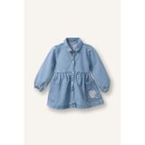 Defacto Uzun Kollu Jean Elbise Kız Bebek H0372a526smnm39 Mavi-nm39