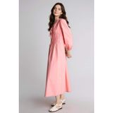 DeFacto V Yaka Poplin Maxi Elbise, 38, G0015AX26SP, Pembe-BR96, Kadın