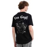 DeFacto Van Gogh Regular Fit Bisiklet Yaka Sırt Baskılı Kısa Kollu Tişört, S, D5473AX25SP, Siyah-BK81, Erkek