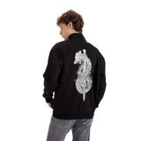 DeFacto Vikings Boxy Fit Dik Yaka Baskılı Sweatshirt, S, D6769AX25SP, Siyah-BK81, erkek