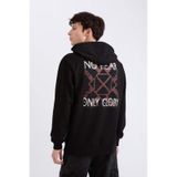 Defacto Vikings Valhalla Regular Fit Kapüşonlu Sırt Baskılı Sweatshirt E3211ax24wnbk81 Siyah