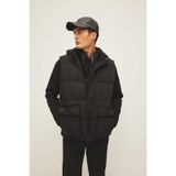 DeFacto W5509AZ23AU Siyah-BK27 Regular Fit Kapüşonlu Cepli Şişme Erkek Yelek
