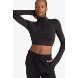 DeFacto Warmtech Slim Fit Dar Kesim Fermuarlı Dik Yaka İçi Yumuşak Tüylü Esnek Kumaş Uzun Kollu Tişört W0343AZ25AU - Siyah-BK81