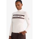DeFacto Warmtech Slim Fit Dik Yaka İçi Şardonlu Uzun Kollu Tişört, M, F4468AX25WN, Beyaz, Kadın