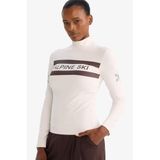 DeFacto Warmtech Slim Fit Dik Yaka İçi Şardonlu Uzun Kollu Tişört, S, F4468AX25WN, Beyaz, Kadın