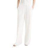 DeFacto Wide Leg Beli Lastikli Krep Pantolon, 34, D8160AX25SM, Beyaz-WT32, Kadın