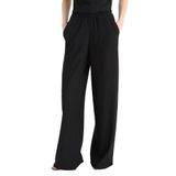DeFacto Wide Leg Beli Lastikli Krep Pantolon, 34, D8160AX25SM, Siyah-BK81, Kadın