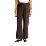 DeFacto Wide Leg Beli Lastikli Pantolon, 38, H4792AX26SP, Kahve-BN214, Kadın