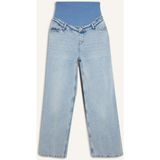 DeFacto Wide Leg Beli Lastikli Uzun Jean Yıkamalı Hamile Pantolon H2070AX26SM - 40 - Mavi-NM39