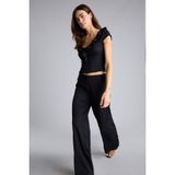 DeFacto Wide Leg Bürümcük Pantolon Siyah, XL, H1595AX26SM, Siyah-BK81, Kadın