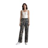 DeFacto Wide Leg Desenli Kumaş Palazzo Pantolon Yüksek Bel Geniş Paça, 40, E7570AX25SP, Lacivert-NV31, Kadın