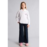 DeFacto Wide Leg Düz Paça Cepli Gabardin Pantolon Kız Çocuk H9665A826AU - Lacivert-NV253 - 9 - 10 Yaş
