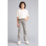 DeFacto Wide Leg Düz Paça Jean Pantolon Erkek Çocuk, 9-10 Yaş, F8433A826SM, Gri-NM55, Erkek Çocuk