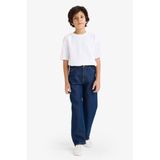 DeFacto Wide Leg Düz Paça Jean Pantolon Erkek Çocuk, 9-10 Yaş, F9384A826SM, Mavi-NM34, Erkek Çocuklar