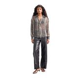 DeFacto Wide Leg Fermuarlı Uzun Deri Pantolon, 36, G0140AX25AU, Siyah-BK81, Kadın