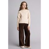 DeFacto Wide Leg Fitilli Kadife Pantolon Kız Çocuk E8295A825WN - Kahve-BN304 - 9 - 10 Yaş