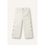DeFacto Wide Leg Fiyonk Nakışlı Gabardin Pantolon Kız Bebek, 18-24 AY, G8150A526SP, Beyaz-WT34, Kız bebek